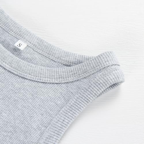 Image of Artfish Women Casual Basic Sleeveless High Neck Rib-Knit Y2k Crop Tank Top