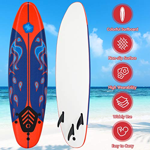 Giantex GT37374RE-SP Surfboard, 6 Ft Stand Up Surfing Board W/ 3 Detachable Fins thumb #5