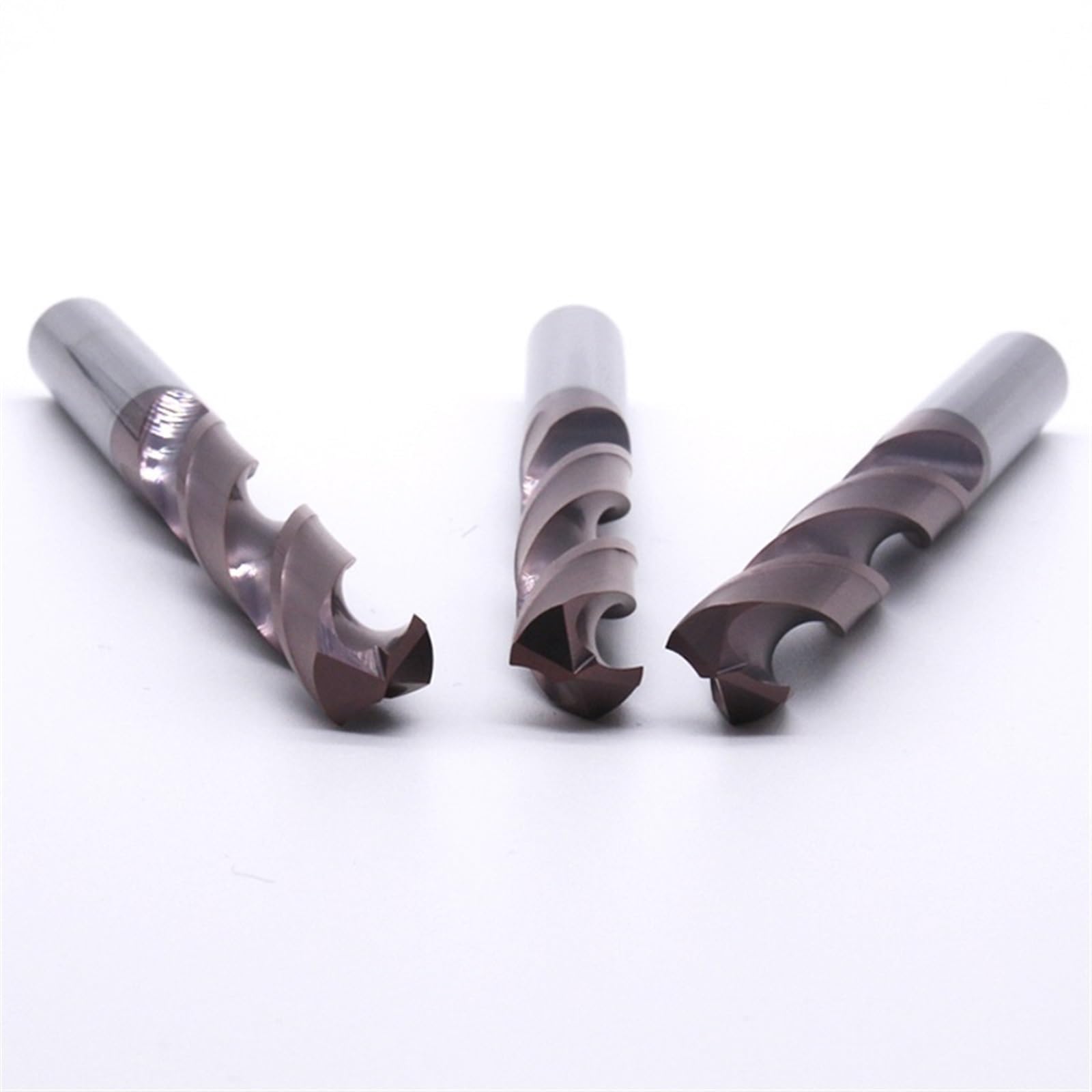 Juego de 3 brocas de carburo sólido HRC65 de 5 mm a 9 mm x 80 mm de largo total, broca helicoidal de ranura en espiral for herramientas de acero inoxidable de aleación dura(8mm 3pc)