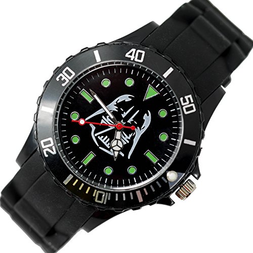 Taport® Dark Vader Starwars quarzo tondo orologio sportivo fascia in silicone nero