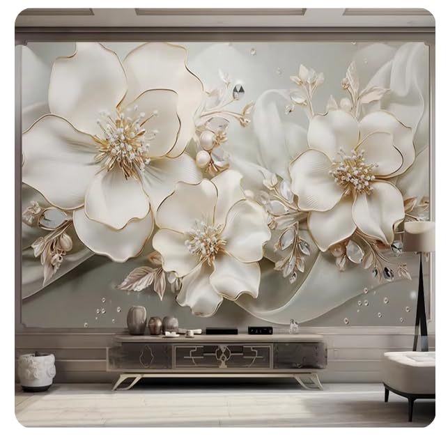 Papier peint moderne 3D fleurs décoration murale 350x256