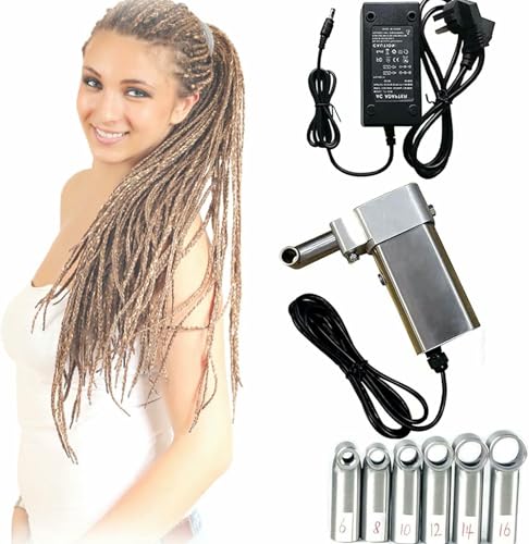 Machine dreadlocks électrique 10mm avec kit outils de crochet tressage