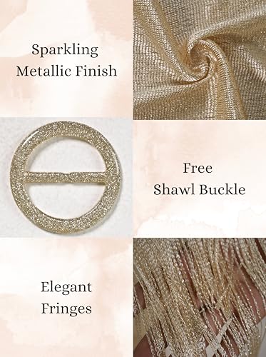 Sparkling Metallic Shawls and Wraps for Evening Dresses Womens Dressy Scraf with Buckle for Wedding Party Brides Wear3