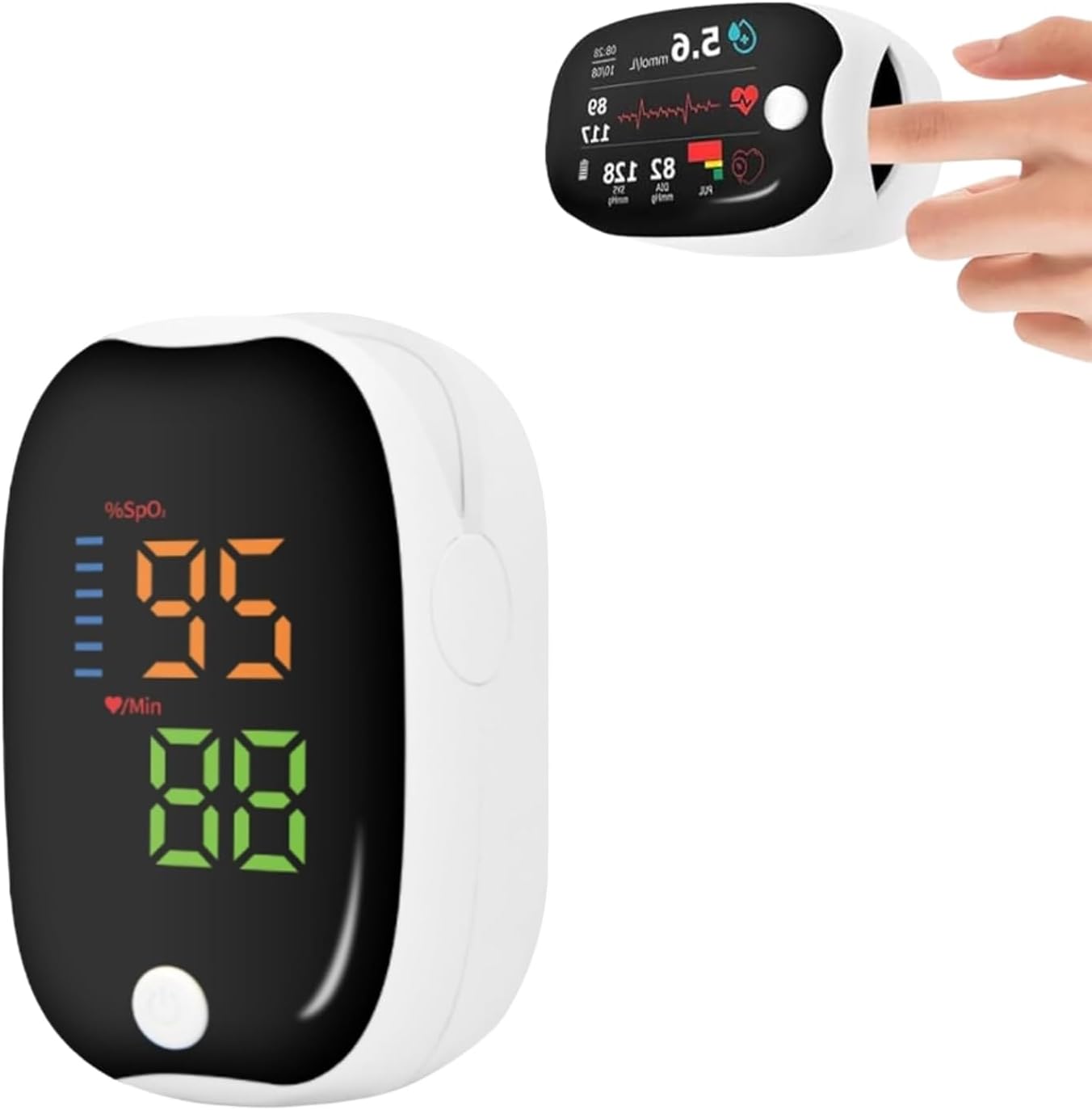 Non Invasive for Oxygen Meter, Sporty Non-Invasive Laser Blood Oxygen Meter, Glucose monitor no pricking glucose meters, 2025 Upgraded Blood Sugar Monitors for Home or Outdoor Use (White#)
