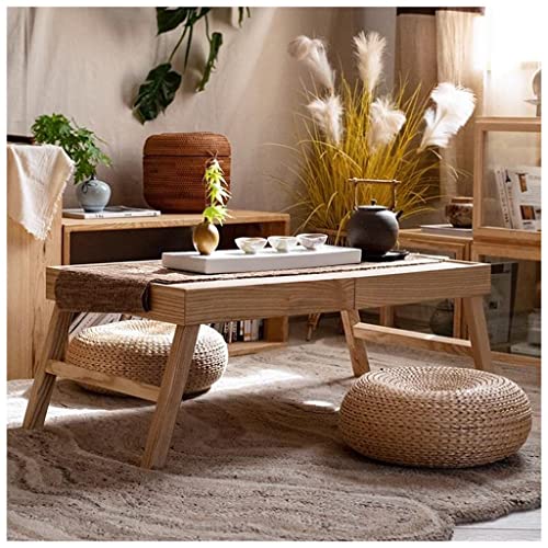 Japanese Floor Table Wooden Cocktail Table Folding Coffee Center Table Tatami Table Zen Tea Table Small Tea Table For Floor Sitting Living Room Office