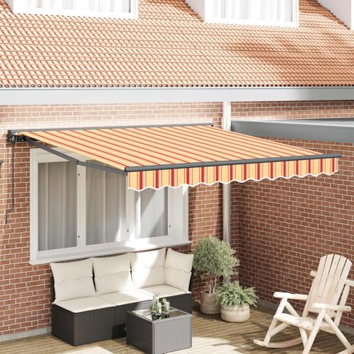 Auvent rétractable 300 x 250 cm avec store en polyester et cadre robuste pour terrasse