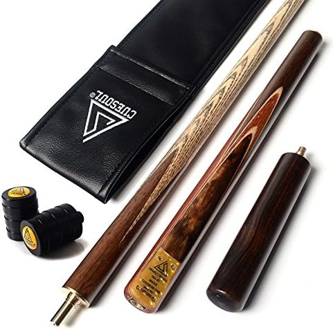 57" Handcraft 3/4 Jointed Snooker Cue With Extension/Joint Protector Packed in Leatherette Cue Bag (D303)