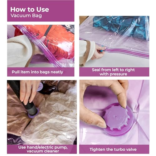 Image of Lifelong Vacuum Storage Bags with Aroma Fresh Pack of 5 | Space Saver Reusable Compression Bags for Clothes, Blankets & Bedding | Odor-Free Airtight Vacuum Seal Travel & Home Organizer