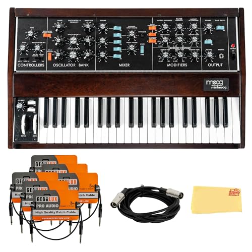 Moog Minimoog Model D Analog Synthesizer - Appalachian Cherry Bundle with Patch Cables, MIDI Cable and Austin Bazaar Polishing Cloth