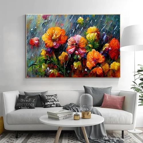 Affiches et imprimés d'art mural floral KEBIA toile fleurs roses 50x70