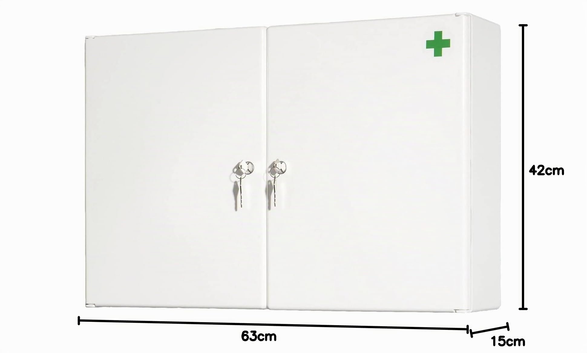 Jokey armoire à pharmacie Medi II incl. Serrure & Dépôts, Salle de bain, 63 x 42 x 15 cm, Blanc