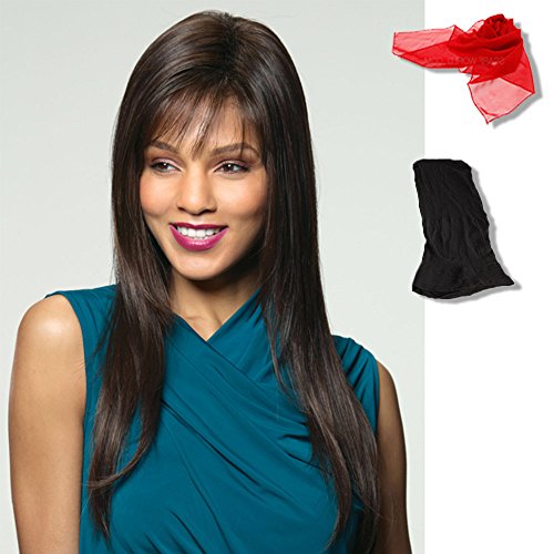 Bundle - 3 items: Robin by Noriko, Chiffon Scarf, Black Wig Cap Liner, Color Chosen: Almond Spice-R