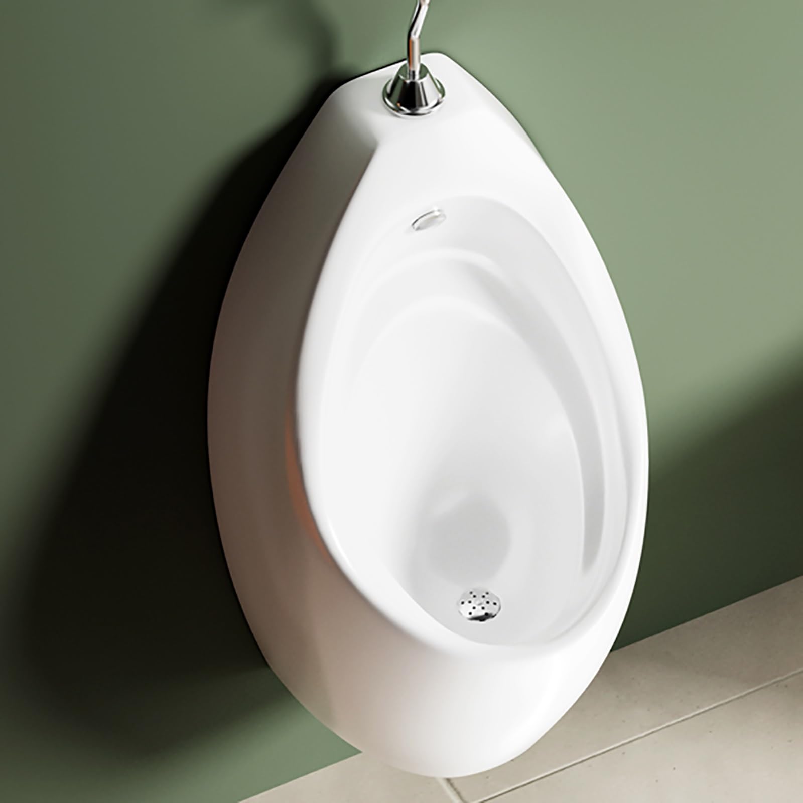 Naścienny męski pisuar, ceramiczny ręczny zawór spłukujący, rozdzielacz moczu do łazienek, KTV, barów, hoteli
