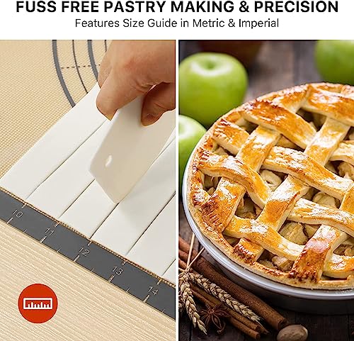 Image of Baking Mat, 26 inch x 16 inch Large Silicone Non-slip Baking Pastry Mat with Measurement, Non Stick Silicone Mats for Kitchen Counter, Fondant Mat, Counter Mat, Dough Rolling Mat, Oven Liner, Pie Crust Mat