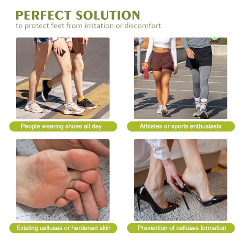 Image of Moleskin for Feet, Moleskin Adhesive Pads, Mole Skin Patch for Blisters, Shoes, Toes, Heel | Blister Prevention Tape Pads Reduce Friction - 4 Sheets (24 Pieces Total)