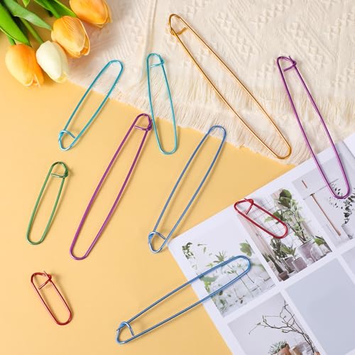 Image of Molain 18 Pcs Knitting Stitch Holders, Yarn Stitch Holder Stitch Colorful Aluminum Crochet Stitch Holders for Sewing Crocheting Supplies Tools Accessories