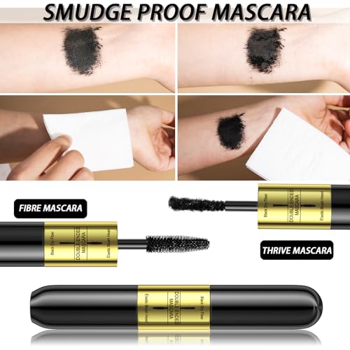 2-In-1 Smudge Proof Mascara With Essence Black Waterproof & Fibre Mascara Multifarious Effects-Mascara For Sensitive Eyes-Lash Princess Mascara-Sky High Mascara-Black Mascara Long Lashes-4D 5D Mascara - Image 4