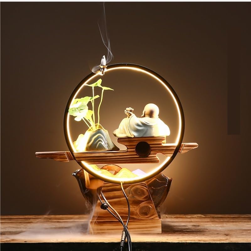 House Decorations Tabletop Fountain Creative Fountain Feng Shui Wheel Office Desktop Decoration Home Living Room Water Flow Device Fish Tank Desk Fountain