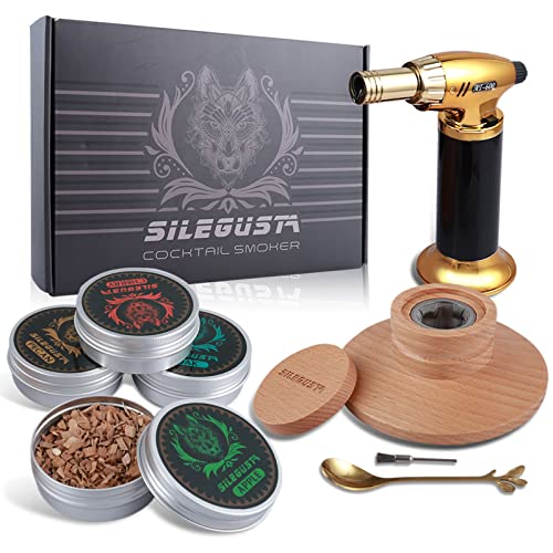Product Image of the Cocktail Smoker Kit with 4 Flavors Wood Chips, Whiskey Smoker Kit, Old Fashioned Smoker Kit for Cocktails, Wine, Whiskey, Gifts for Dad, Husband, Boyfriend, Christmas Gifts, Party & Bar