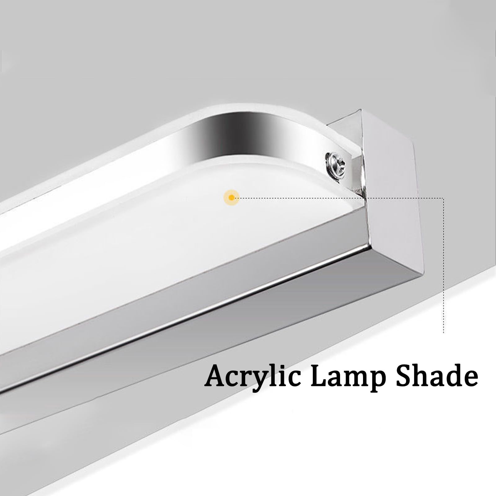 LED Spiegelleuchte Bad Wasserdicht Wandleuchte Modern Minimalistisch Lange Wandbeleuchtung Bildbeleuchtung Metall Wandleuchten Wohnzimmer Schlafzimmer Schminktisch (Weiß Warmes Licht,110cm)