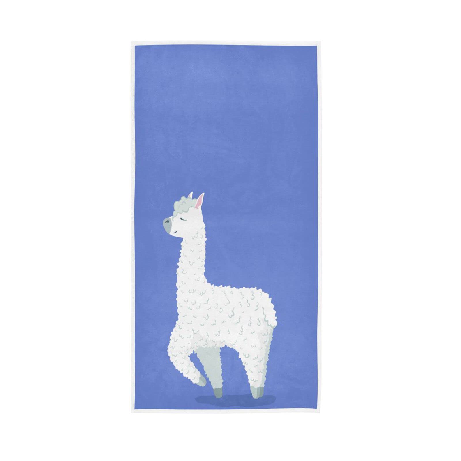 LSRCPD Hand Towels Cute Lama Llama Alpaca Decor Fingertip Soft Face Towel Absorbent Bathroom Kitchen Towels