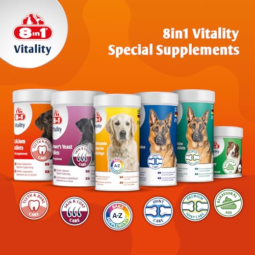 8in1 Kalzium Tabletten - zur Nahrungsergänzung bei allen Hunden, 1 Dose (155 Tabletten)
