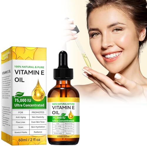 Pure And Natural Vitamin E Oil For The Skin, Organic Vitamin E Oil For The Skin, Face, Hair, Nails, And Body. Provides Intensive Care For Your Body. 60 Ml.