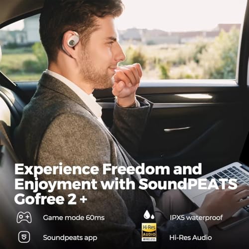 Image of Concept Kart Sound peats Gofree 2+ Wireless Open Ear Earphone True Wireless with 39hrs Playtime, Dual ENC Mic, Gaming Mode, App Control, Bluetooth 5.3 Type C Fast Charging, IPX5 Waterproof (Black)