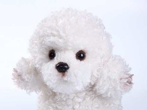 CU-MATE Peluche de perro de caniche de peluche realista, adorable almohada para dormir para niños y amigos