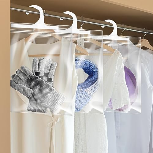 50 PACK Large Hook Hanging Storage Bags 10 x 12.5-inch, Headphone Storage Classroom, Fabric Storage Bags - Reusable, Waterproof & Dustproof - Ideal for Classroom, Library, and Pharmacy Use by Kevenal - Used condition - Image 5