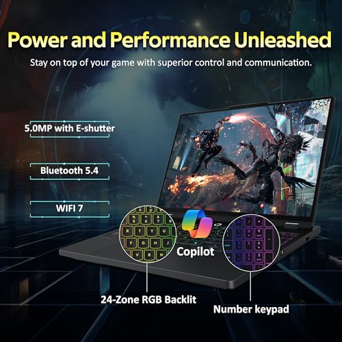 Image of Hotface Customized Laptop, Created Using Lenovo Legion Pro 5 16 inch WQXGA 165Hz Gaming Laptop, Intel Core Ultra 9 275HX, RTX 5070 Ti, 16GB /32GB /64GB, 1TB /2TB /4TB SSD, Backlit Keyboard, Win 11 Pro, Black