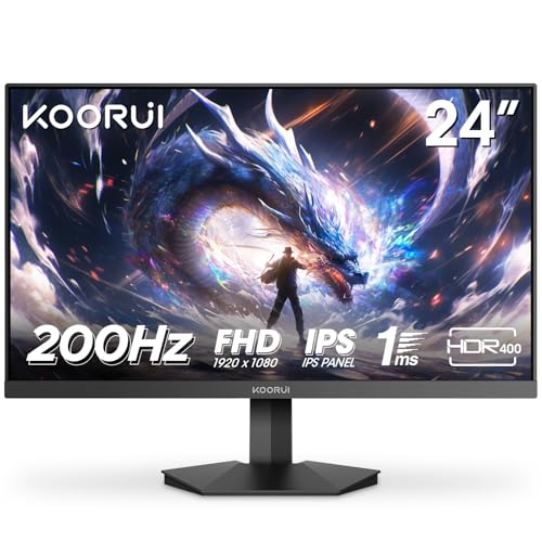 Koorui G2411P 23.8 İnç Monitör, 200Hz Oyun ve Tasarım Monitörü, IPS FHD 1080p, Adaptive-Sync, 2x HDMI 2.0, DP 1.4,%99 sRGB, VESA 75x75mm, Profesyonel Monitörler