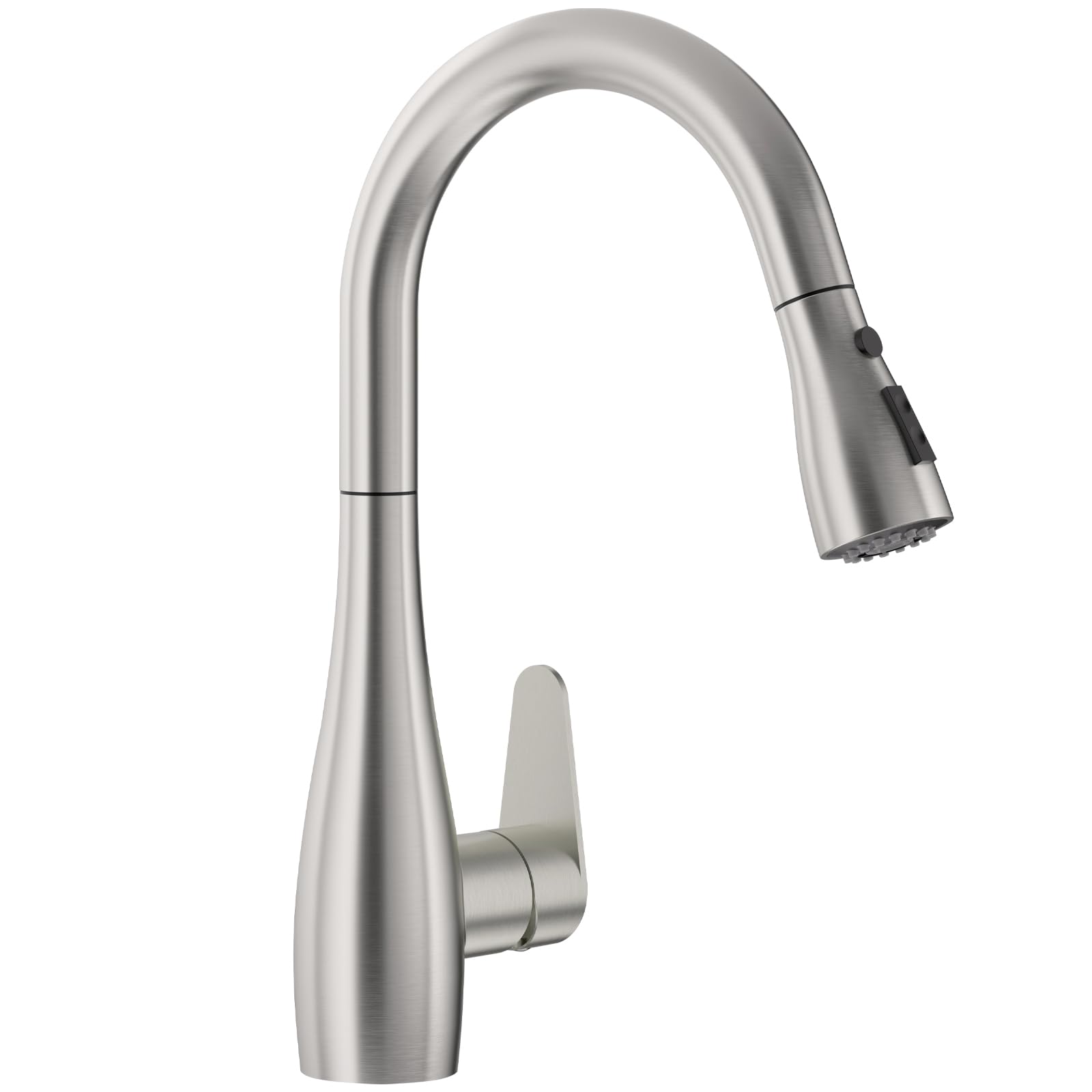 Single Handle High Arc Brushed Nickel Pull Out Kitchen Faucet, Style, Modern, Compatible, Anti-fingerprint Stainless Kitchen Sink Faucets with Pull Down Sprayer