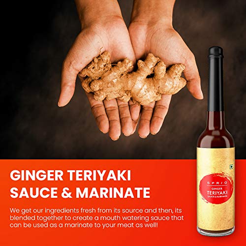 Image of Sprig Ginger Teriyaki Sauce and Marinade 120g | Expensive But Authentic | From Fresh Ginger | Use as Teriyaki Dipping sauce, Marinade & Salad Dressing | Make Stir-fry bowls and Fried Rice