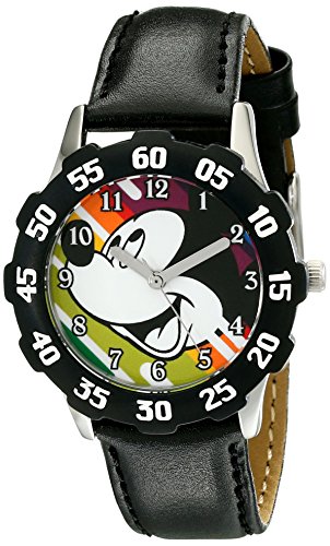 Disney Kids' W001973 Mickey Mouse Analog Display Analog Quartz Black Watch