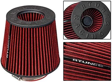 Miniatura 2 de RTUNES RACING Entrada de aire frío de tubo negro + filtro compatible con Mazda 3 L4 04-09 2.0L y 2.3L