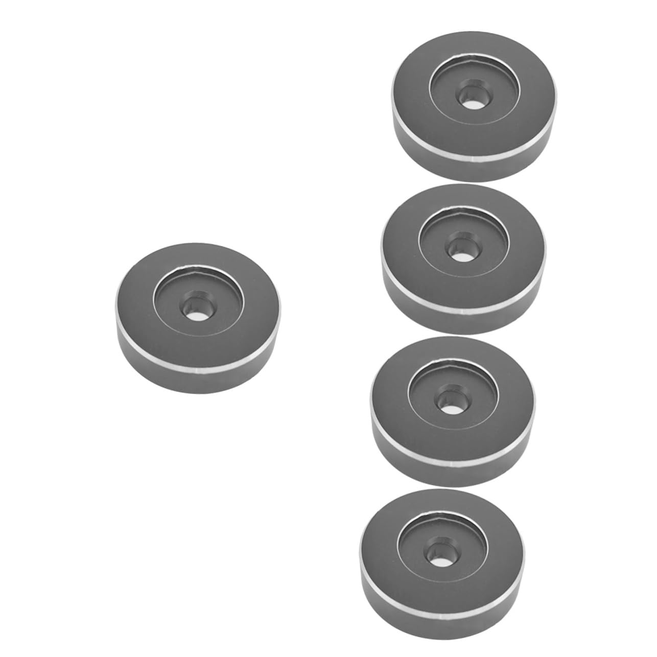 BESTonZON Metallo Nero 5 Pezzi 45 Cupola Del Giradischi in Vinile Adattatore Per Giradischi Disco in Vinile Da 7 Pollici Adattatore Per Da 7 Pollici Buco Alluminio Metallo