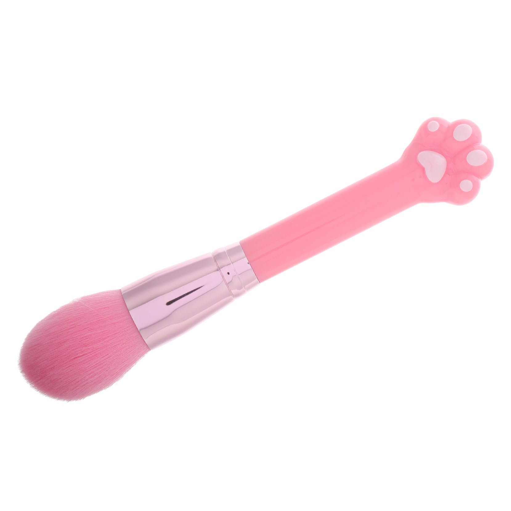 NOLITOY Cute Cat Paw Makeup Brush Long Handle Hair Powder Brush for Blush Foundation Nail Dusting Soft Bristles Natural Look Versatile Makeup Tool