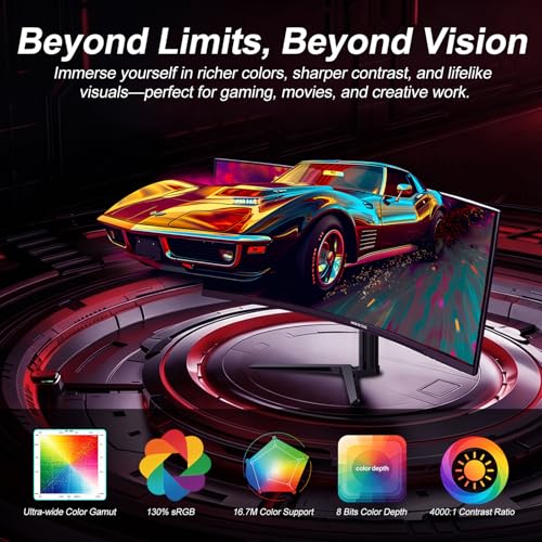Image of 34 Inch Curved Gaming Monitor, 21:9 WQHD 3440x1440 165Hz 1500R Ultrawide Computer Screen, 1ms(MPRT) FreeSync, 100% sRGB, PBP, HDMI 2.0 & DP 1.4, VESA 75x75mm, Tilt & Swivel for Office Work&Gaming