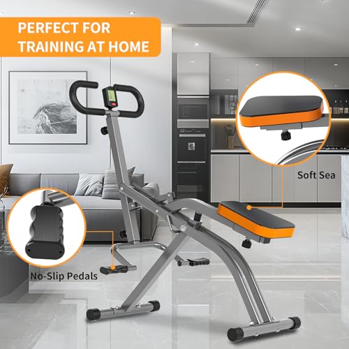 Image of NAYSAYE Squat Assist Trainer, Squat Machines Rowing Machine with Adjustable Resistance Bands LCD Display, Foldable Exercise Trainer with 265LBS Loading Capacity for Home Office