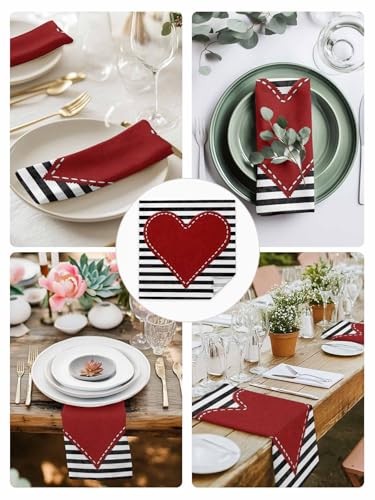 Servilletas de Tela Red Love Set x4 20x20 in miniatura 6