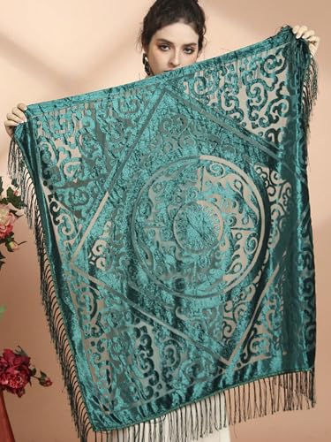 K-Elewon Women's Scarf velour Shawls and Wraps for Evening Dress Bridesmaid Wedding Bridal Warm 43" Large Square Scarves H222