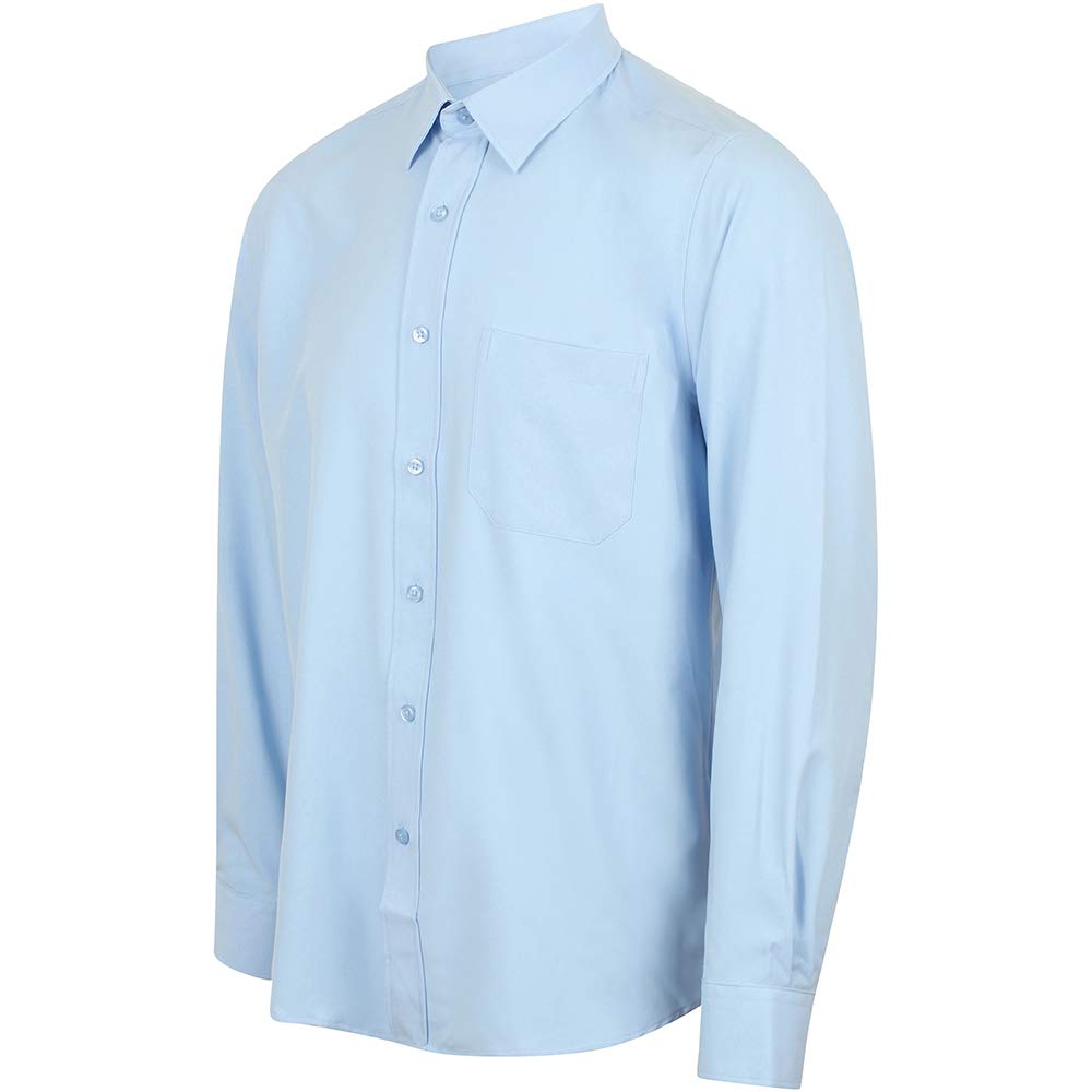Henbury - Camisa Transpirable para Trabajar de Manga Larga accion Anti-Bacterial Hombre/Caballero - Trabajo/Fiesta/Verano (Pequeña (S)) (Azul Marino)