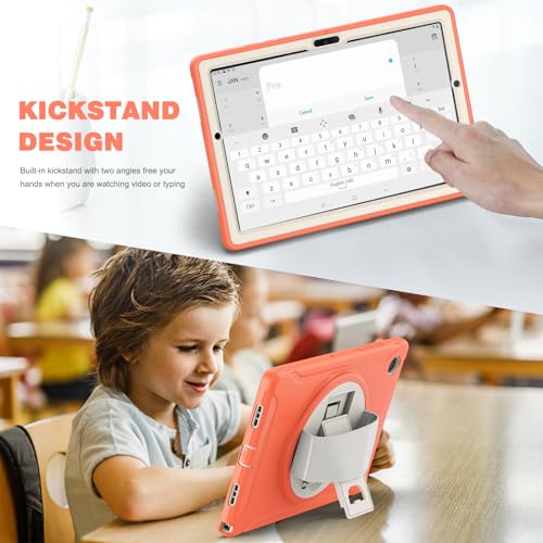 Coque Samsung Galaxy Tab A8 10.5 orange antichoc avec protège-écran SM-X200