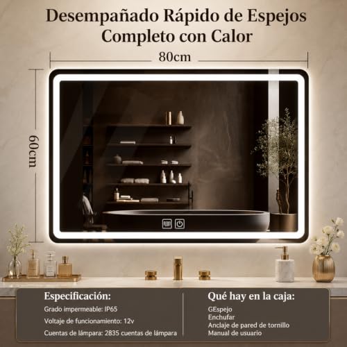 Espejo rectangular con LEDs 8 Imagen adicional
