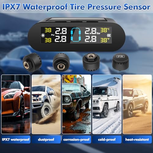 Pression pneu basse ? Évitez la panne avec ce TPMS solaire SUV - 6