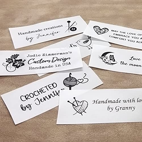 Set of 100pcs Custom Clothing Label Personalized Fabric Sewing tag Custom Clothing Label Boutique Garment White Silky Satin Sewing tag Flat Sewing Label sew on Label