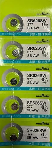 SR626SW 377 SB-AW 【ムラタ muRata】村田製作所 酸化銀ボタン電池 1シート( 5個パック)
