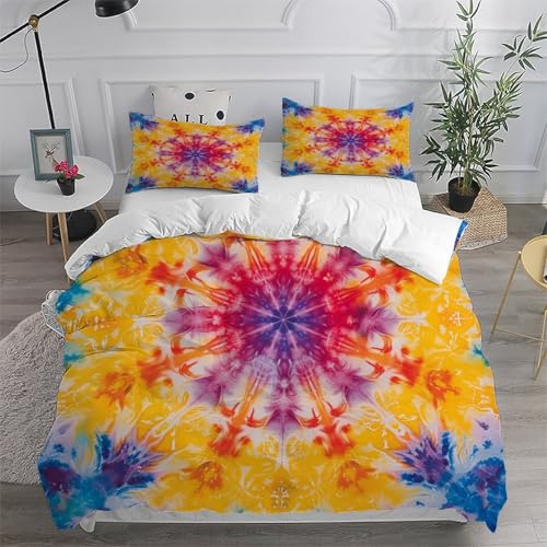 Housse de couette 2 pièces sans repassage parure lit microfibre anti-plis - 6