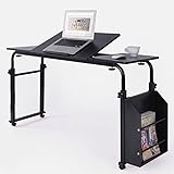 BFDIEEM Overbed Table with Wheels Laptop Desk Cart Table Over The Bed Table Adjustable Height and Length for Hospital and Home use